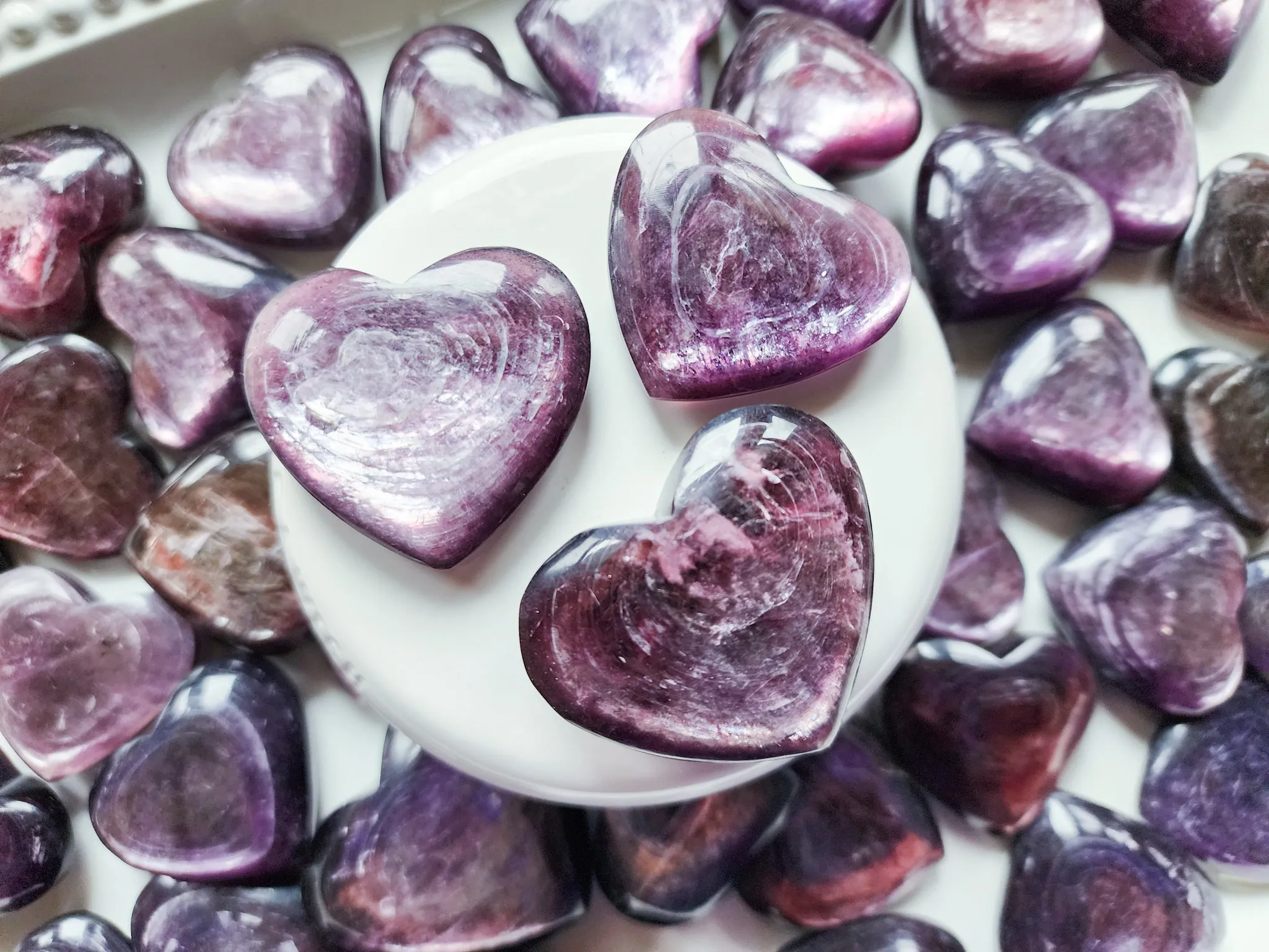 Gem Lepidolite Heart