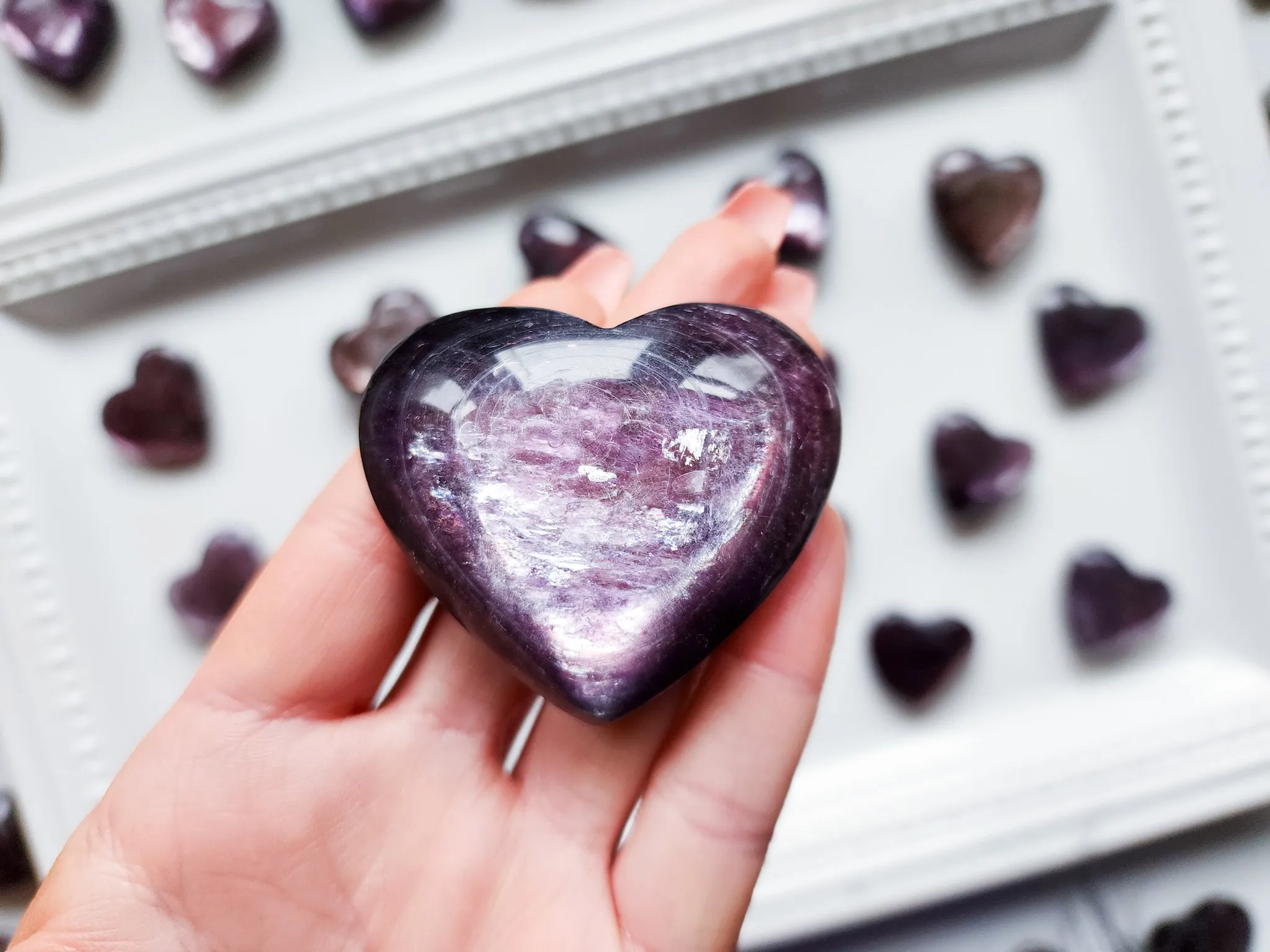 Gem Lepidolite Heart