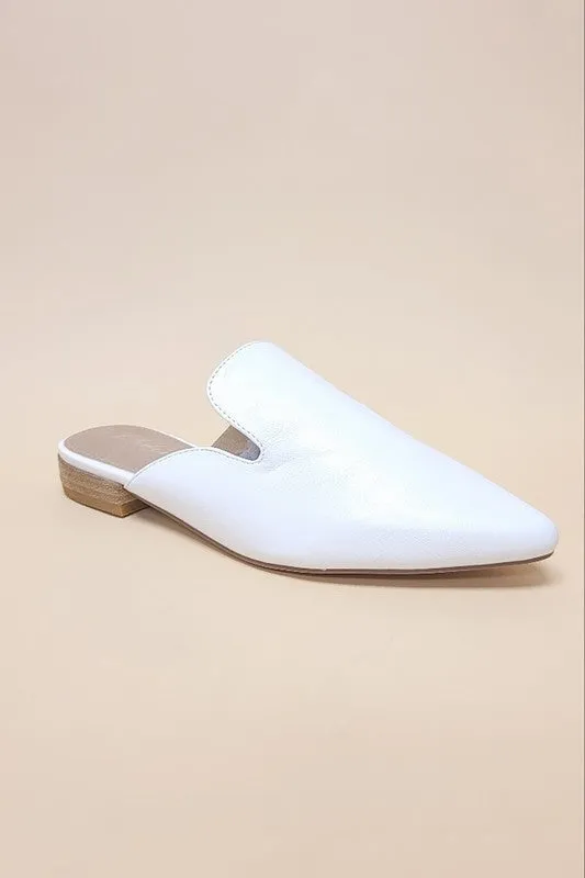 GEM POINTED TOE SLIP ON MULE FLATS