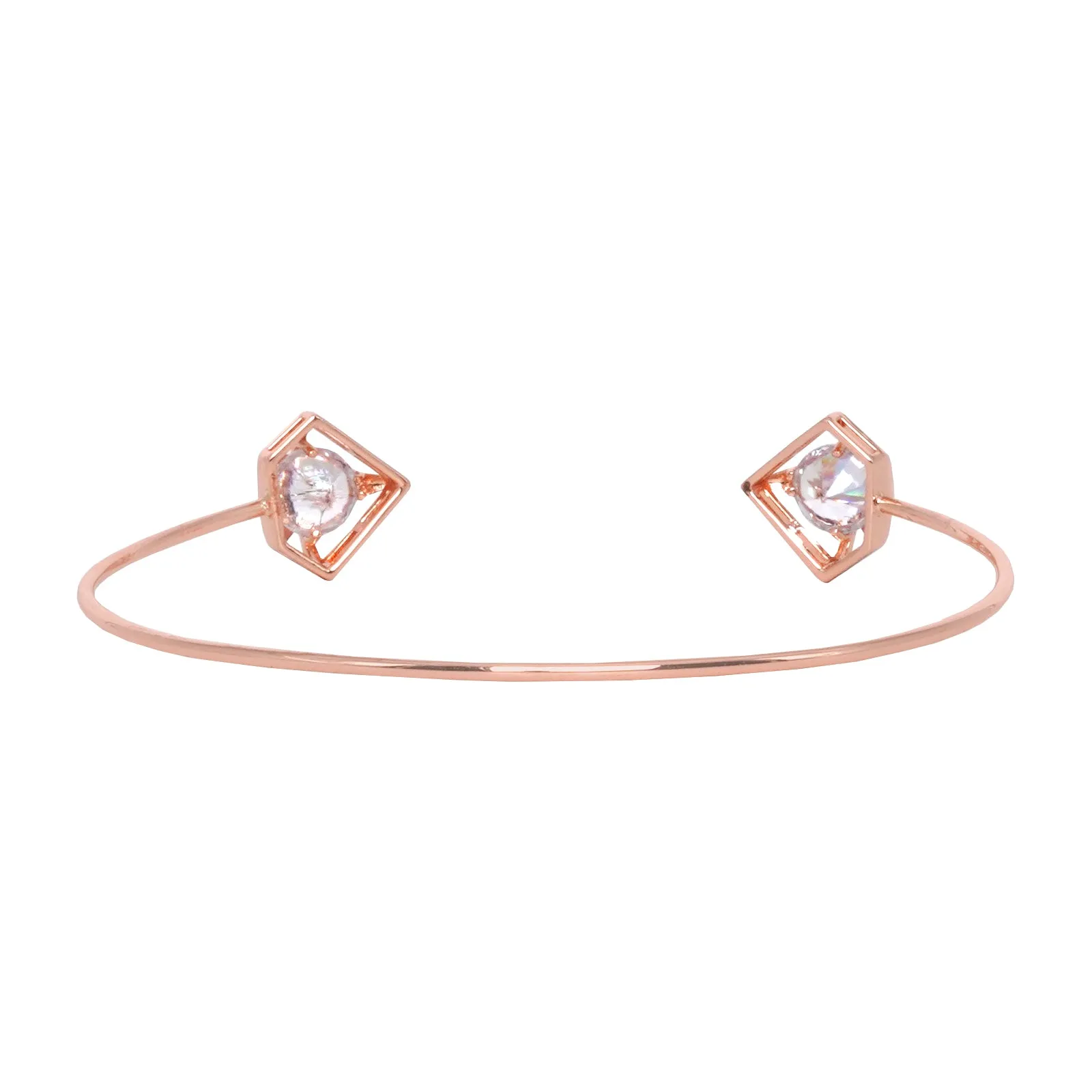 Gem Shaped Rosegold Open Cuff