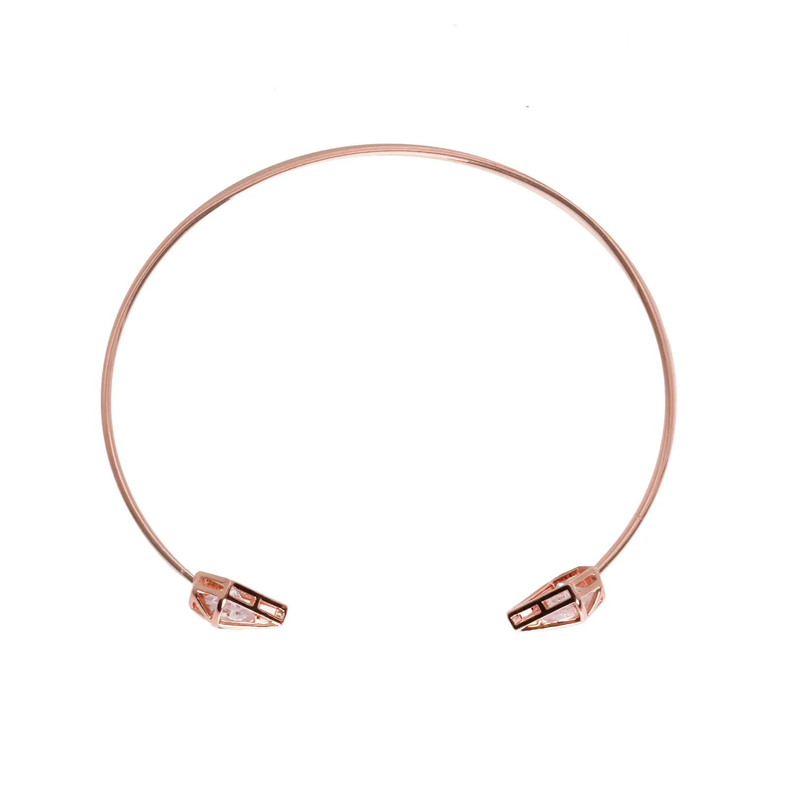 Gem Shaped Rosegold Open Cuff