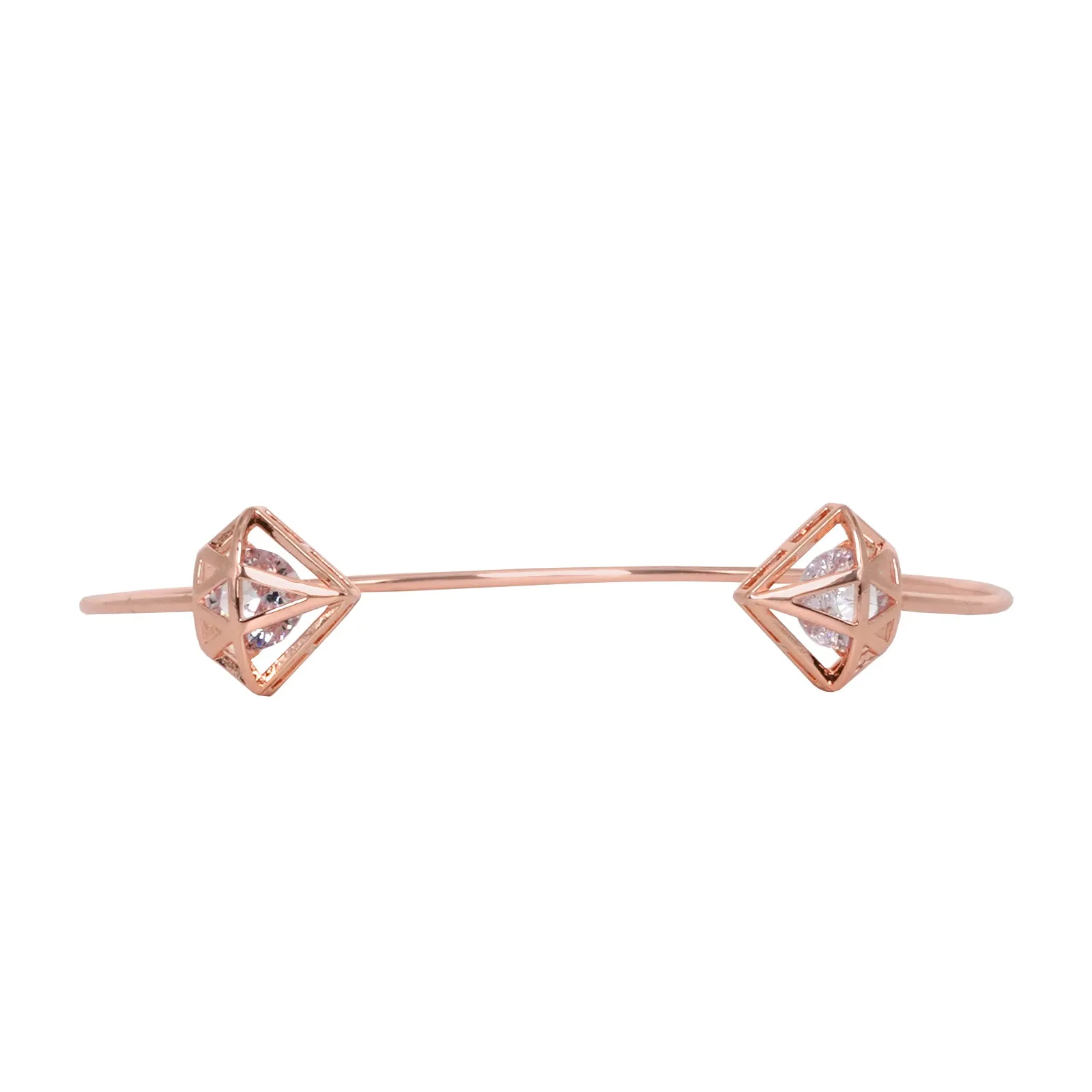 Gem Shaped Rosegold Open Cuff