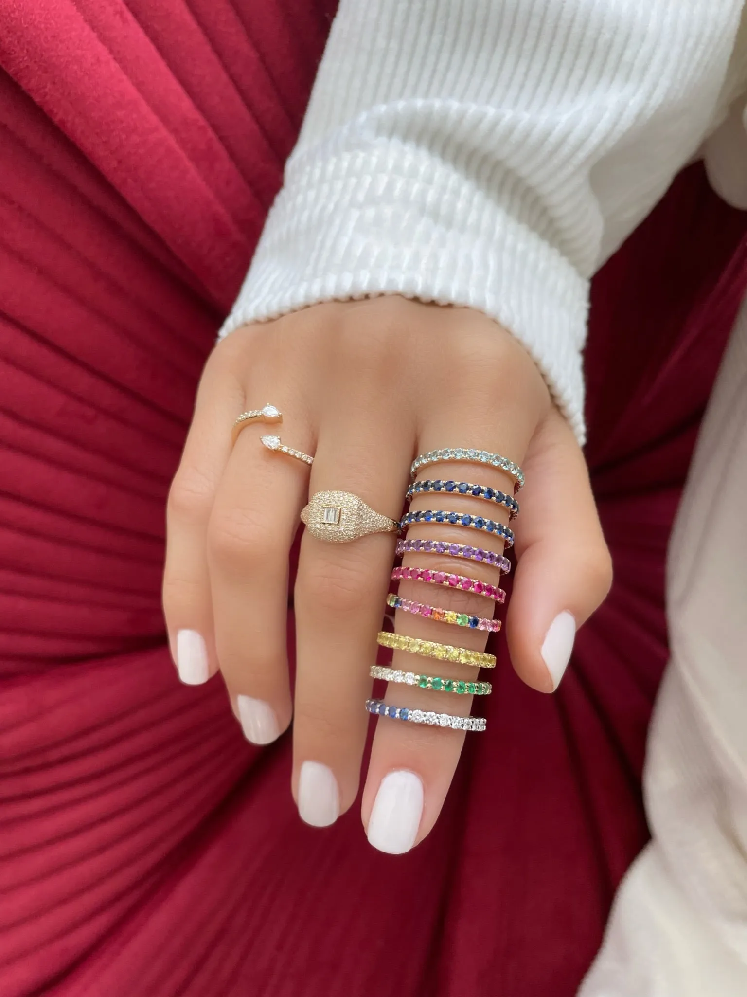 Gemstones Eternity Rings