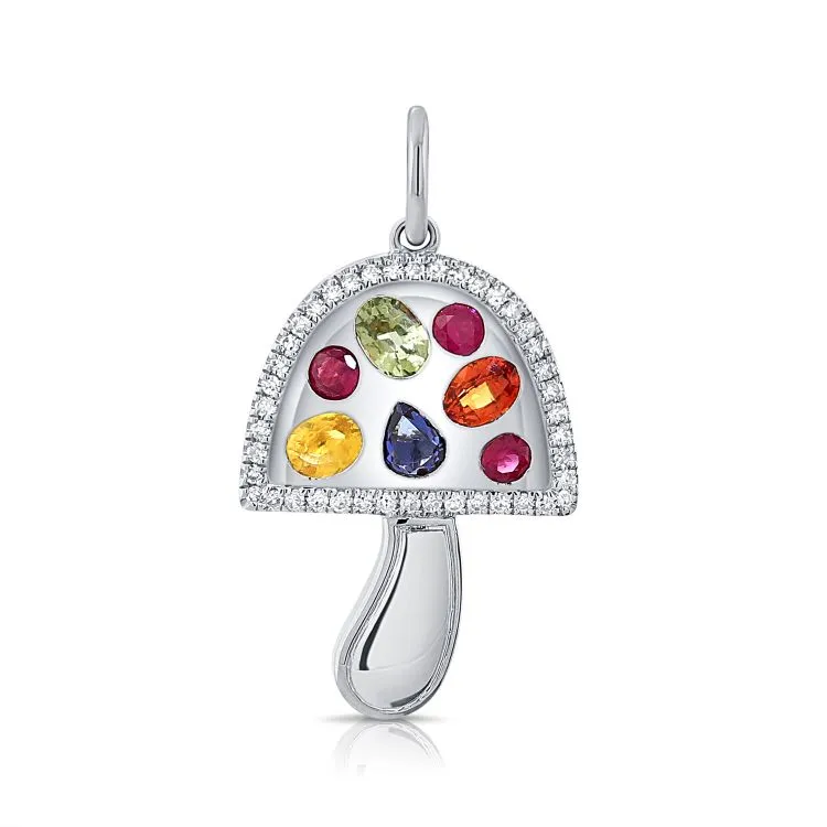 Gemstones Multi-Color Mushroom Charm