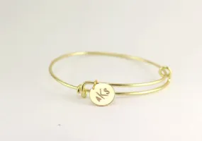 Gold Monogram Bangle Bracelet