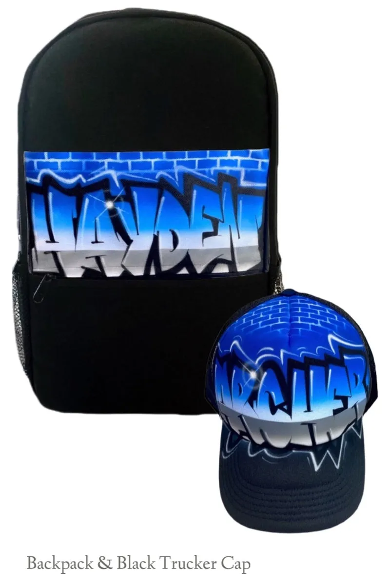 Graff Brick wall Backpack and Cap Combo (12)