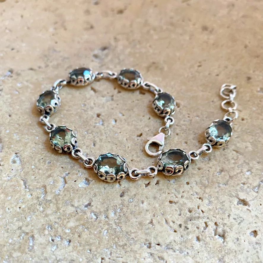 Green Amethyst Oval Gemstones Bracelet - Ivy