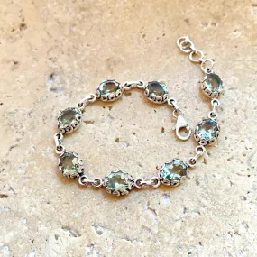 Green Amethyst Oval Gemstones Bracelet - Ivy