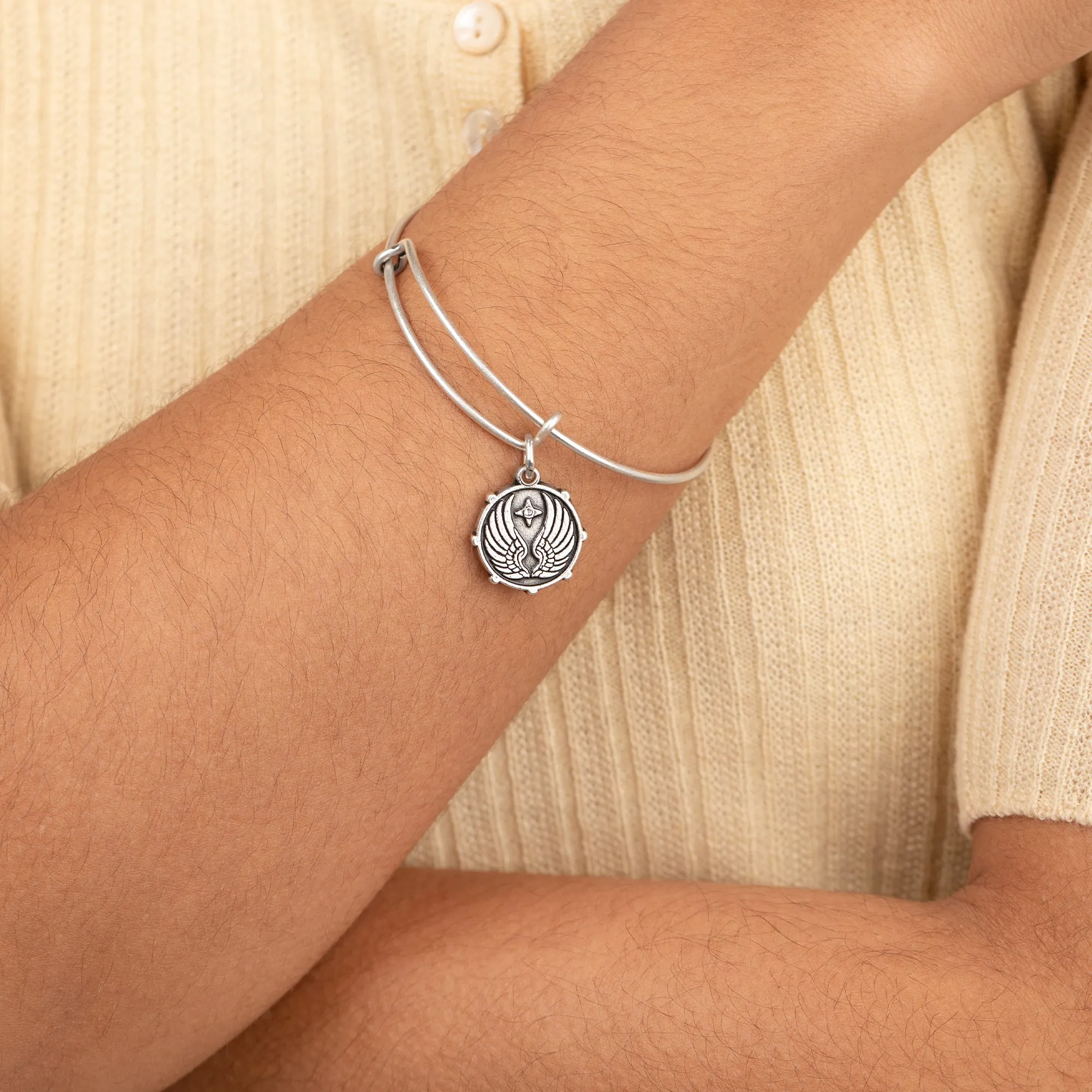 Guardian Angel Wings Charm Bangle