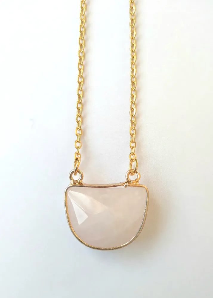 Half Moon Single Gem Drop Pendant