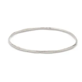 Hammered Bangle in Silver