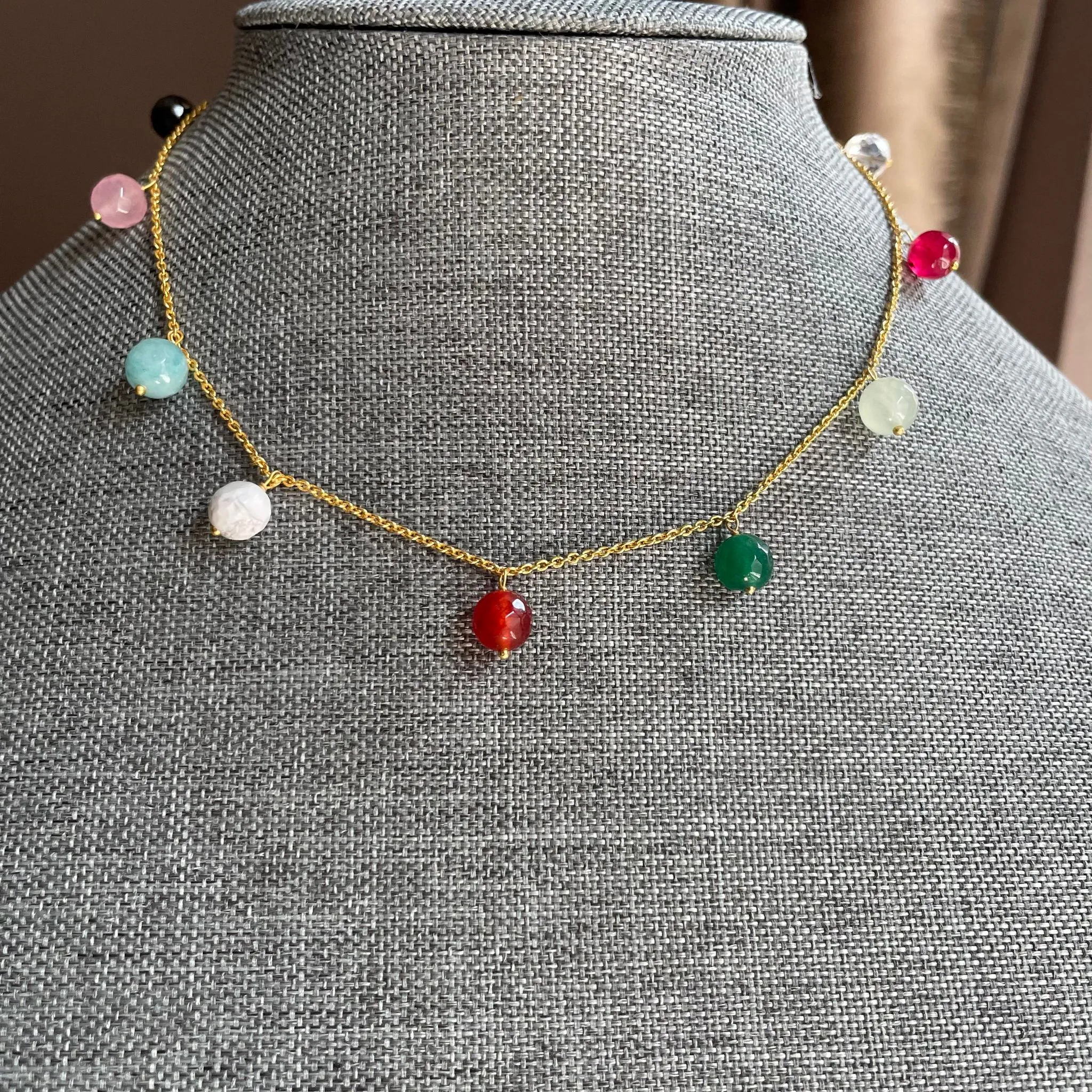 Harmonia Necklace With Colored Gemstones