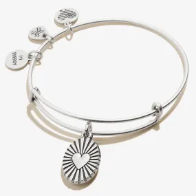 Heart Embossed Charm Bangle