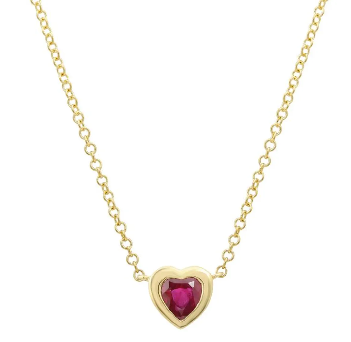 HEART GEMSTONES BEZEL NECKLACE