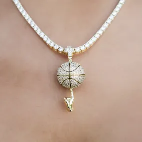 Iced Basketball Pendant