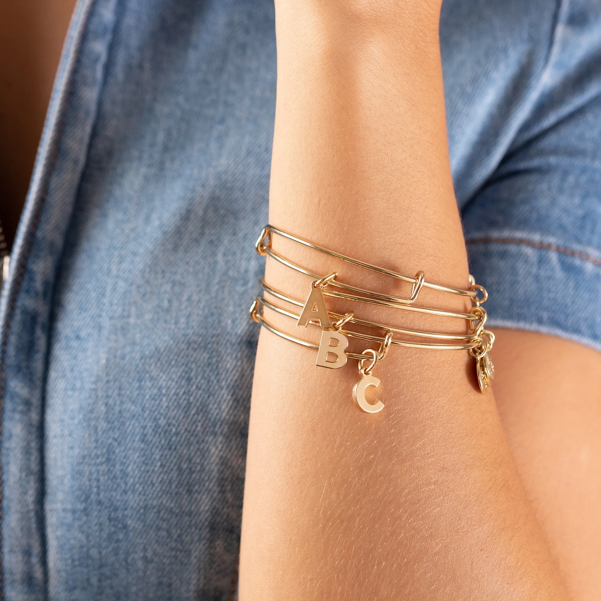 Initial K Charm Bangle