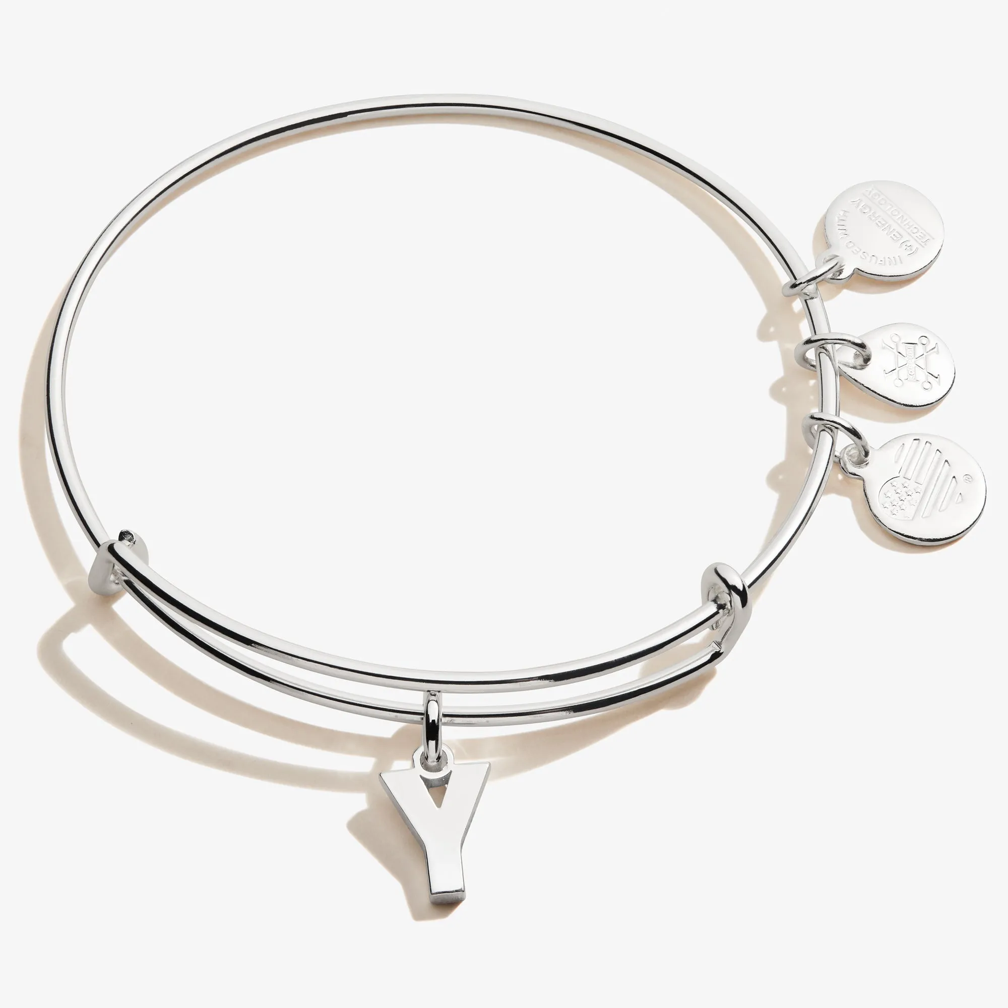 Initial Y Charm Bangle