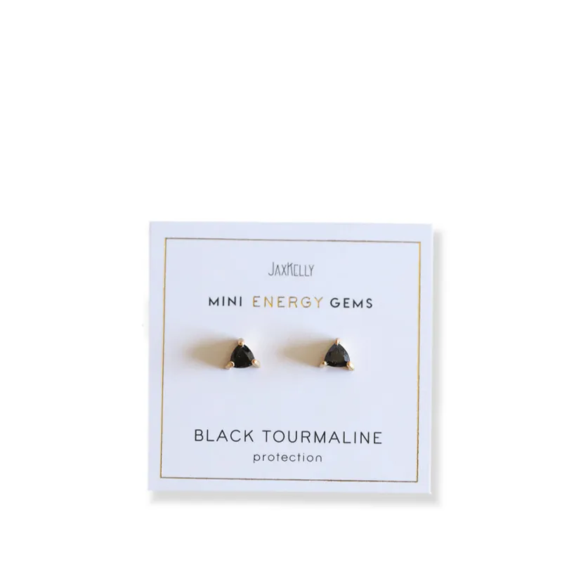 JAXKELLY | Black Tourmaline Mini Energy Gem Studs