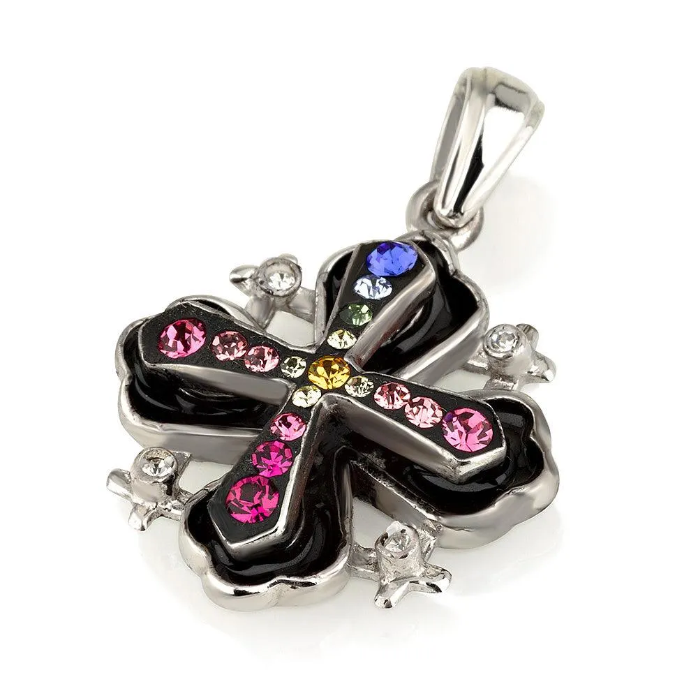 Jerusalem Cross Pendant With Swarovski Colored Gemstones 1#