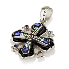 Jerusalem Cross Pendant With Swarovski Colored Gemstones 3#