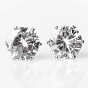 Just In TIMELESS White Gem Stud Post Earrings