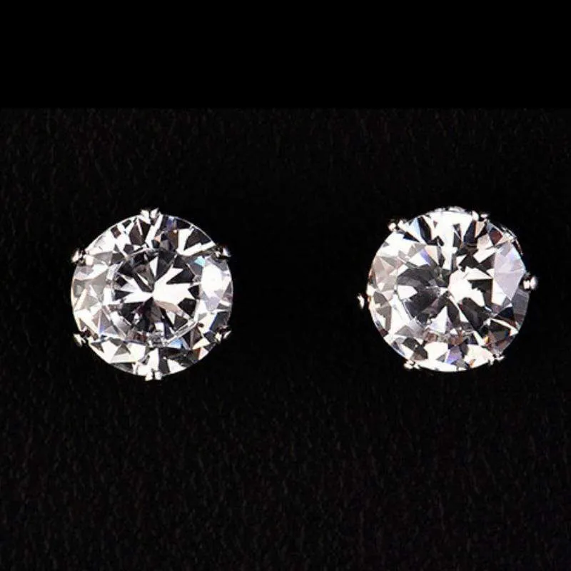 Just In TIMELESS White Gem Stud Post Earrings