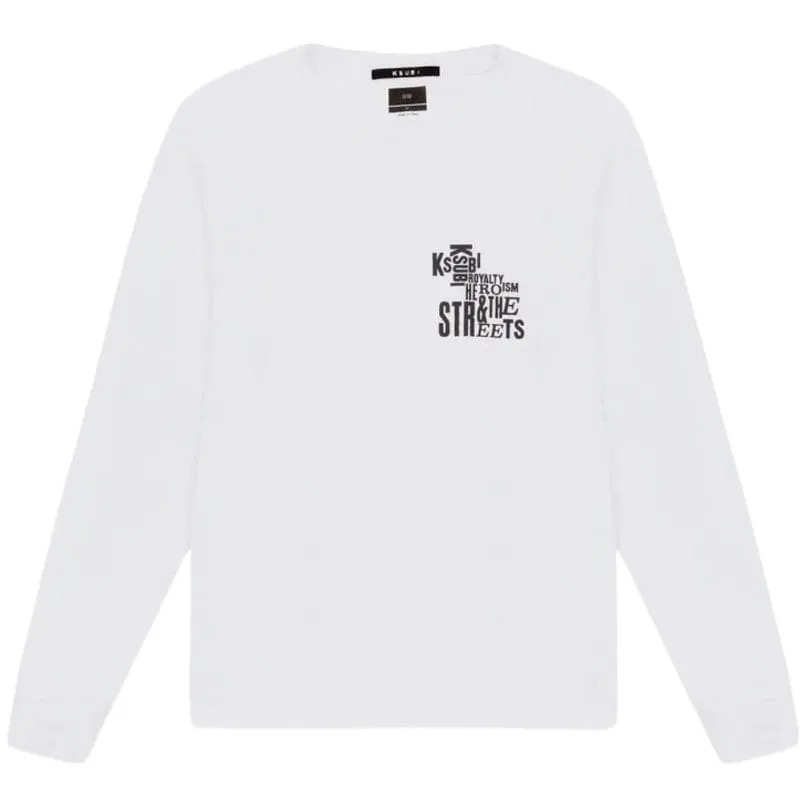 Ksubi Graff Kash Long Sleeve Tee (Tru White) MFA23TE013