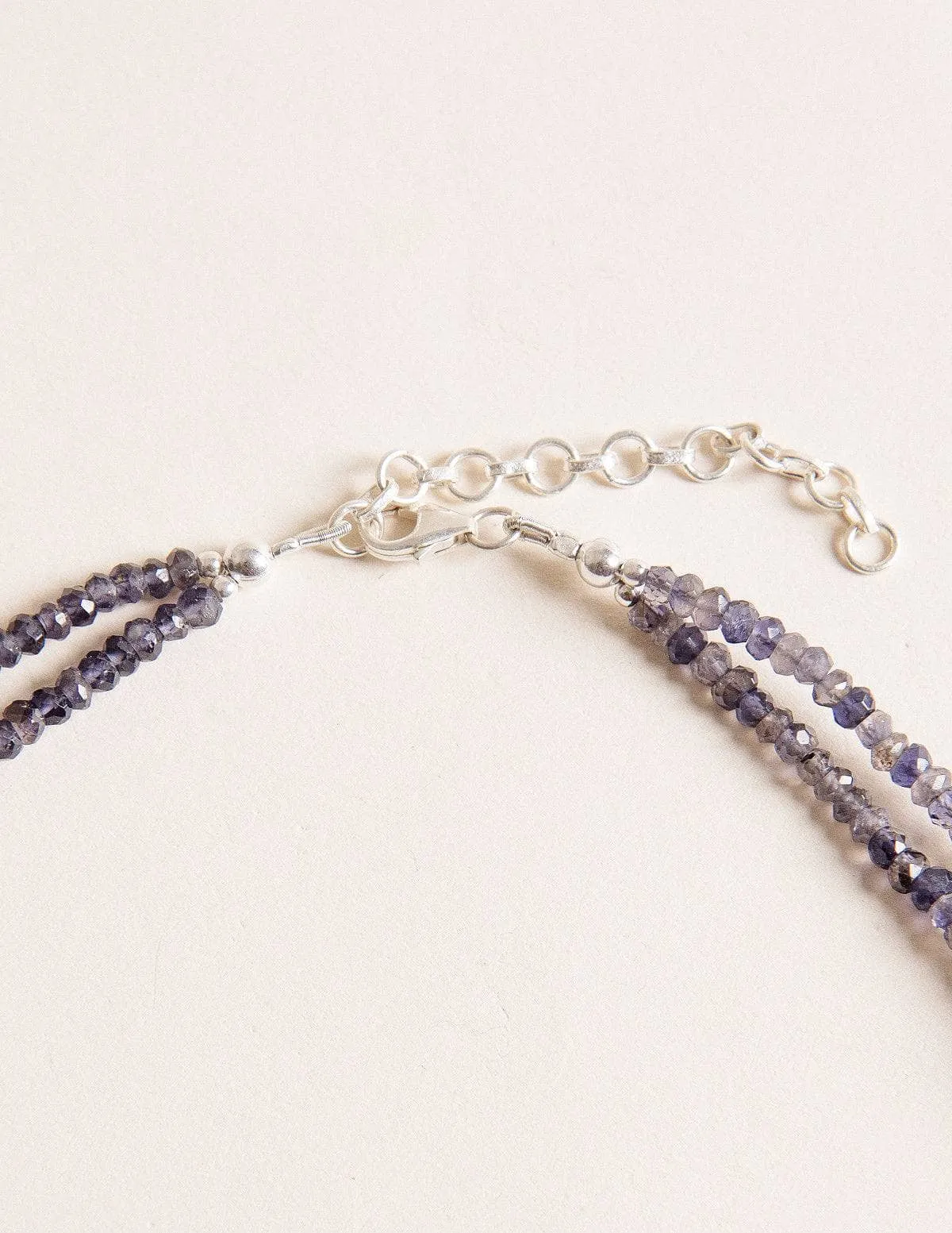 Large Amethyst Crystal on Beaded Iolite Necklace - One of a Kind