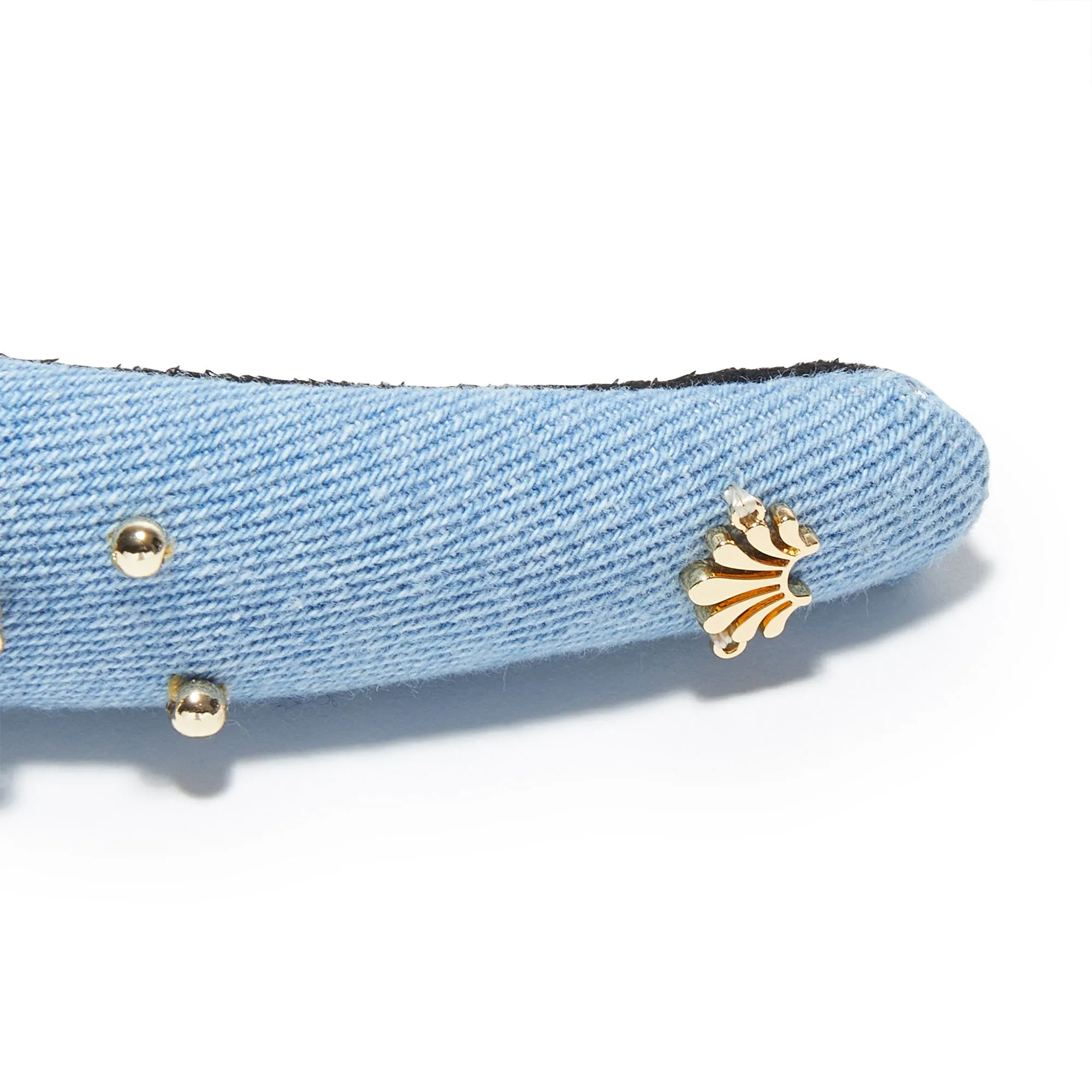 LIGHT DENIM GEM BEZEL DENIM ALICE HEADBAND