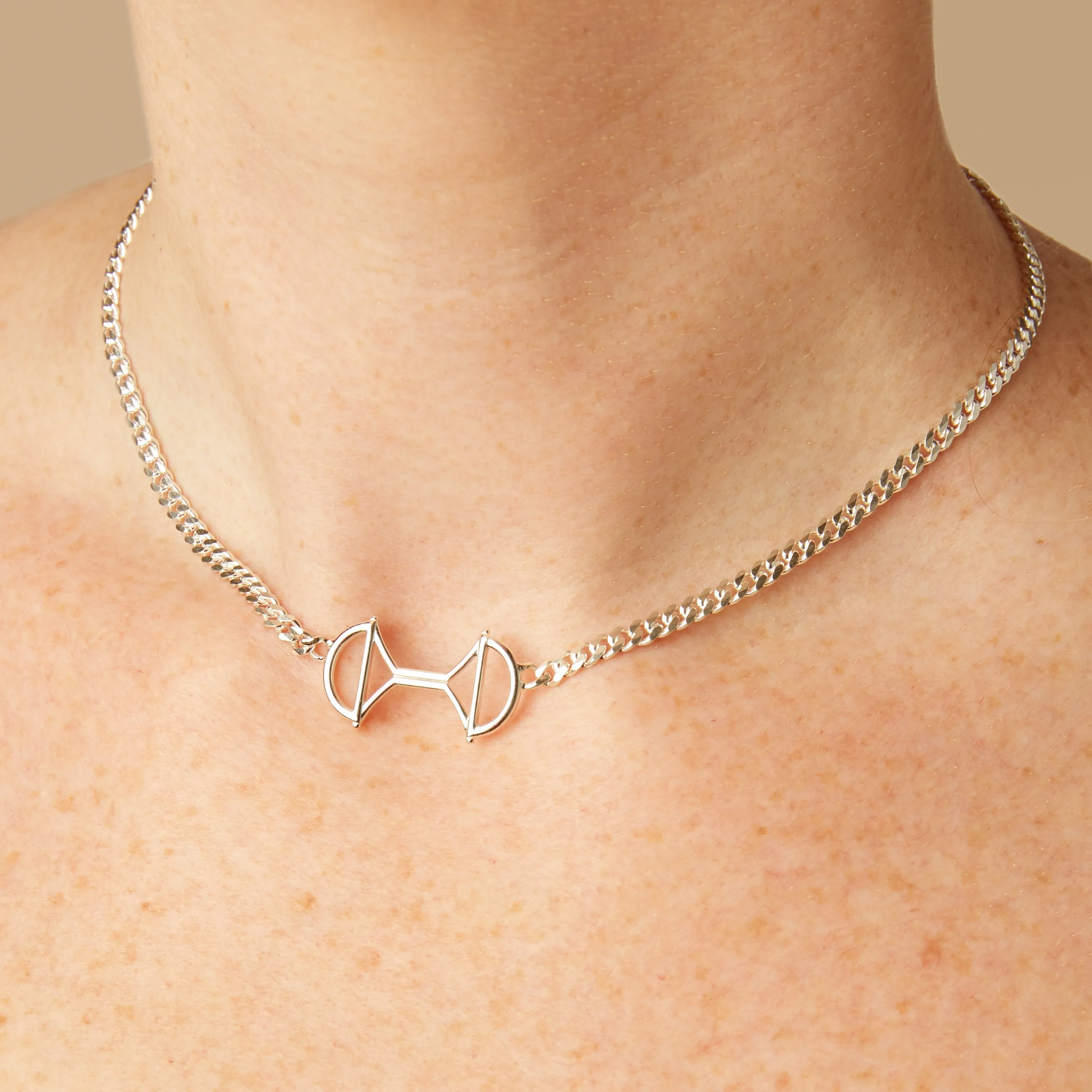 Lock Link Necklace Silver