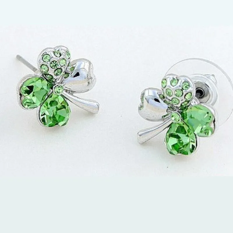 Luck of the Irish Dainty Green Gem Earrings