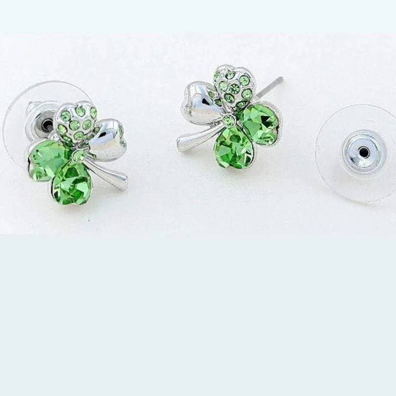 Luck of the Irish Dainty Green Gem Earrings