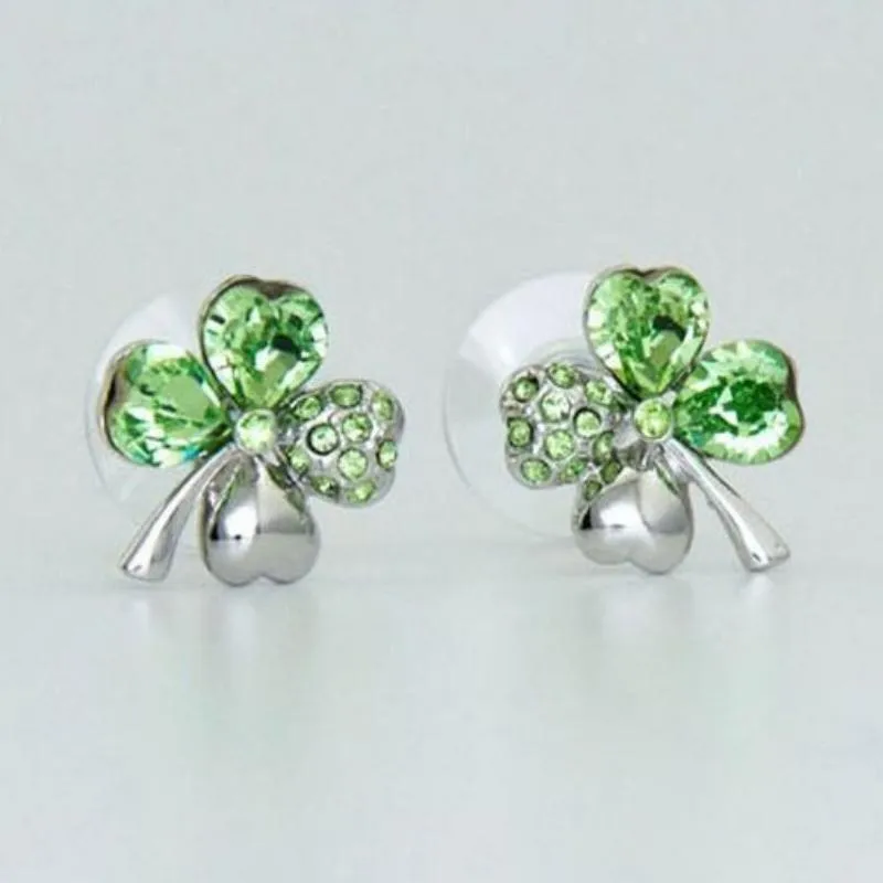 Luck of the Irish Dainty Green Gem Earrings