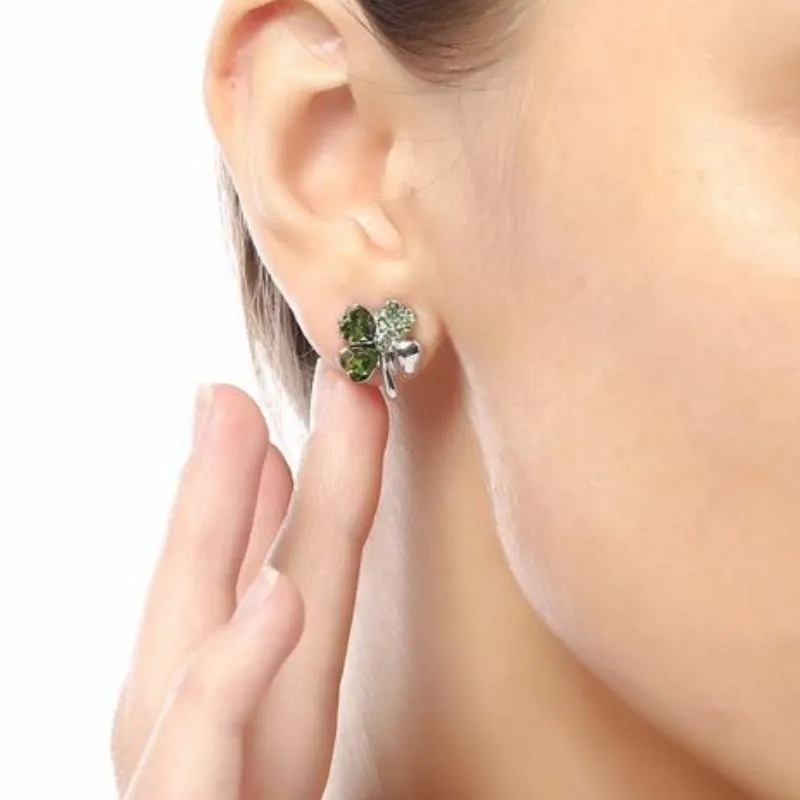 Luck of the Irish Dainty Green Gem Earrings