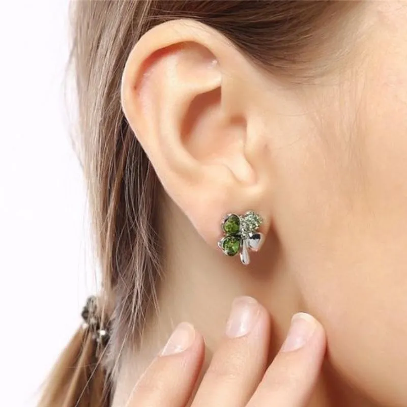 Luck of the Irish Dainty Green Gem Earrings