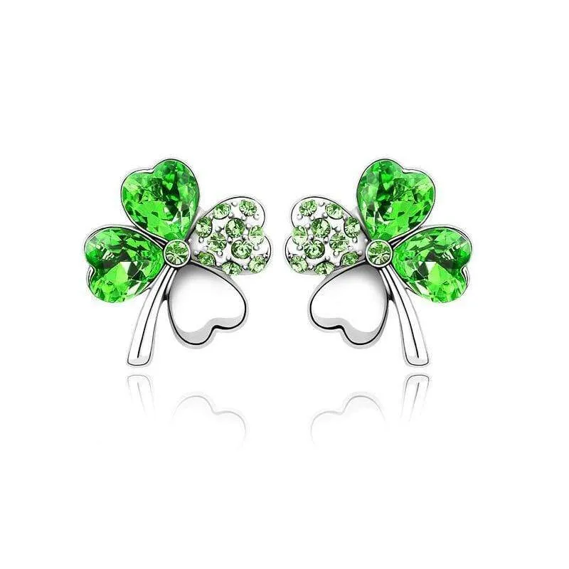 Luck of the Irish Dainty Green Gem Earrings