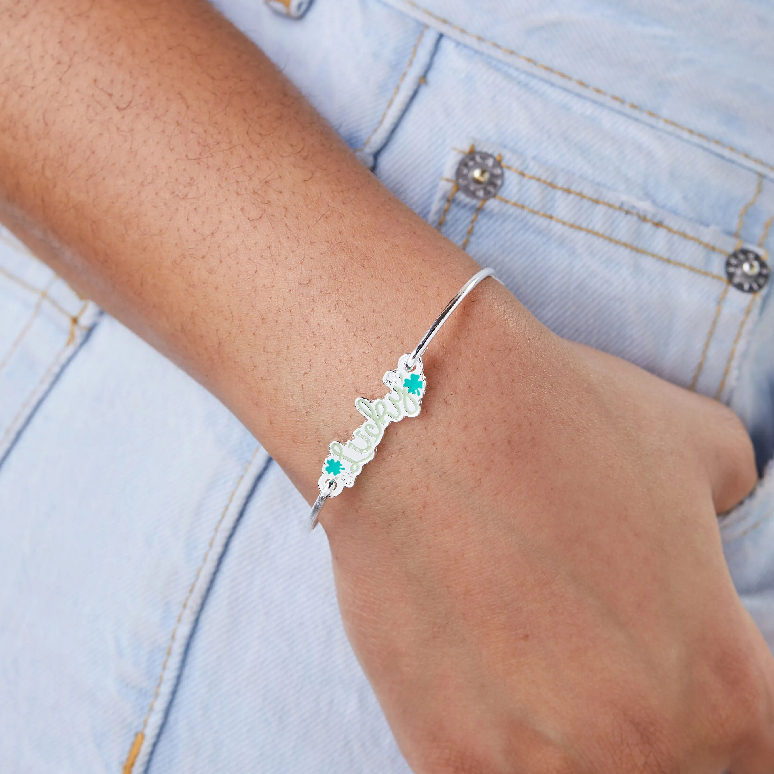 'Lucky' Inline Bangle Bracelet