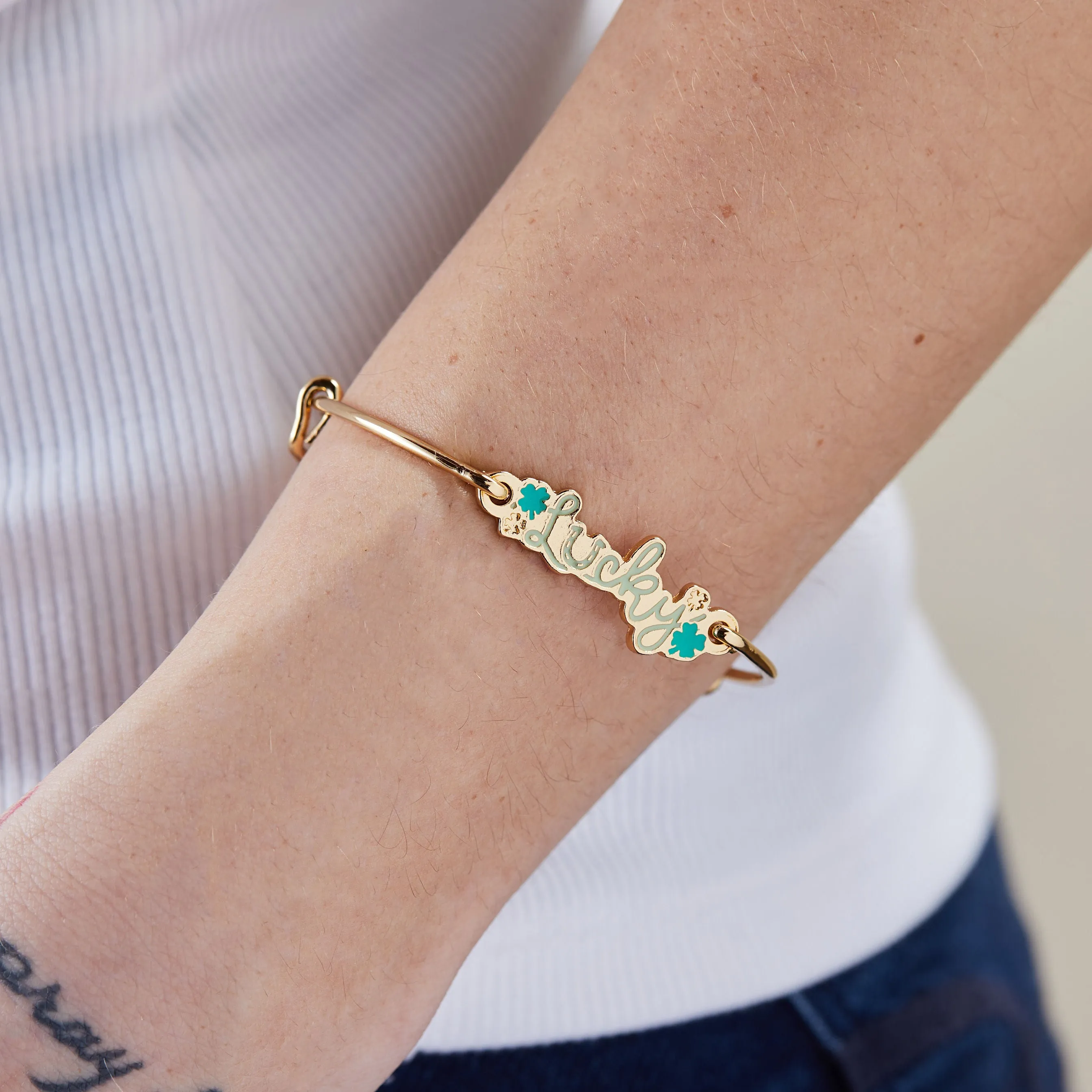 'Lucky' Inline Bangle Bracelet