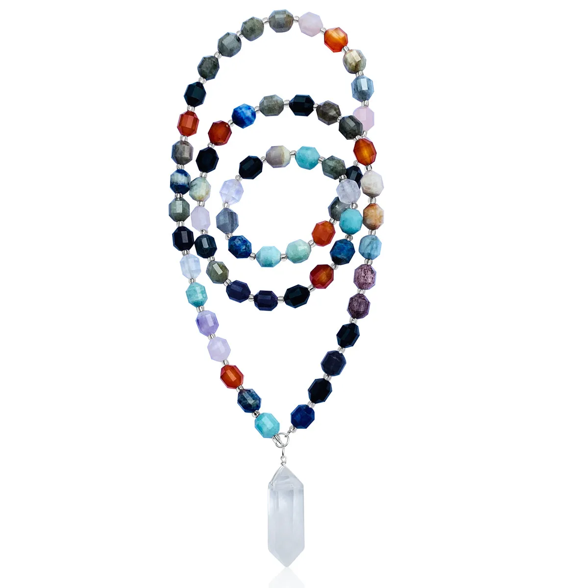 Master Healer Crystal Necklace with Healing Gemstones