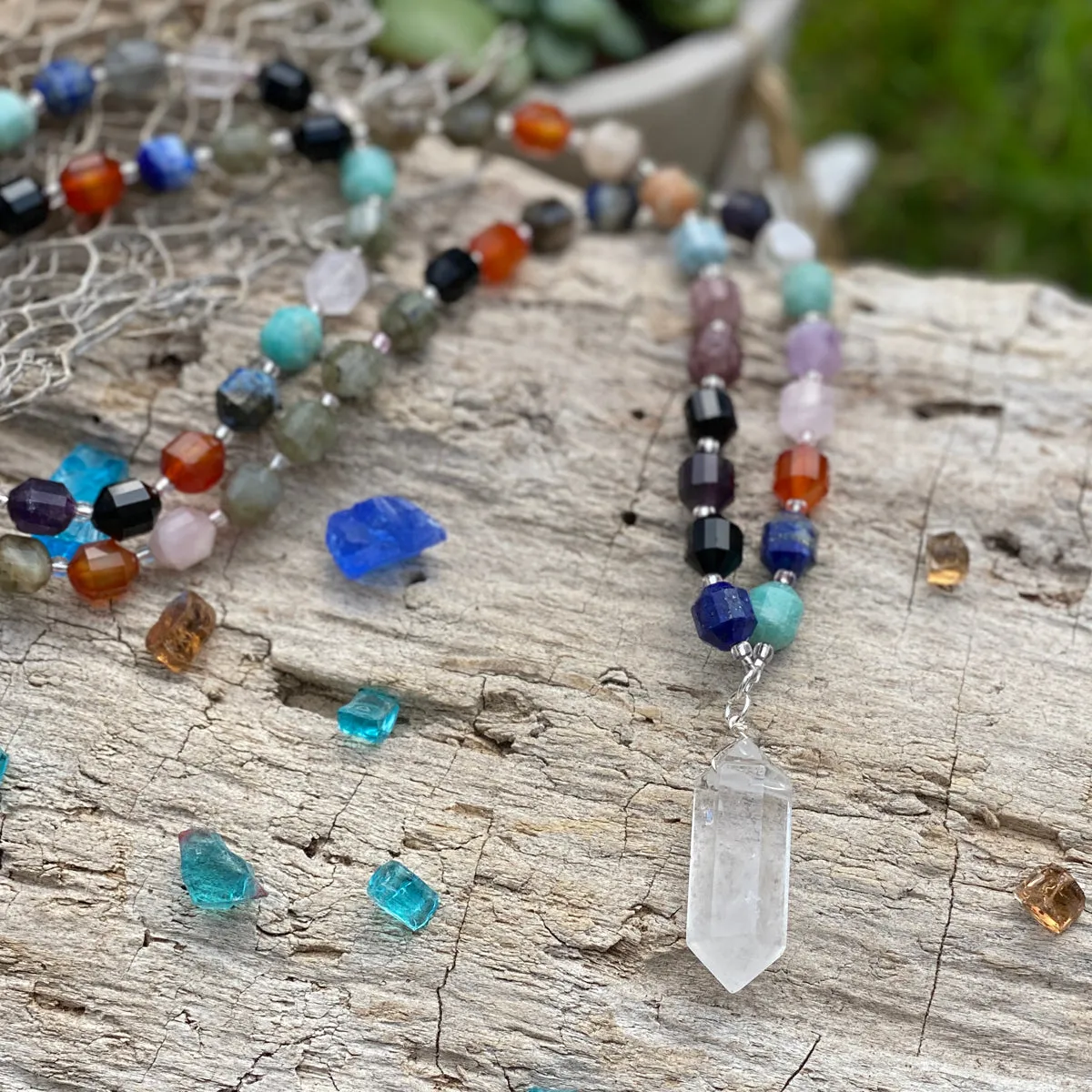 Master Healer Crystal Necklace with Healing Gemstones