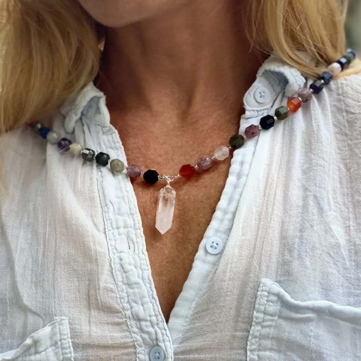 Master Healer Crystal Necklace with Healing Gemstones