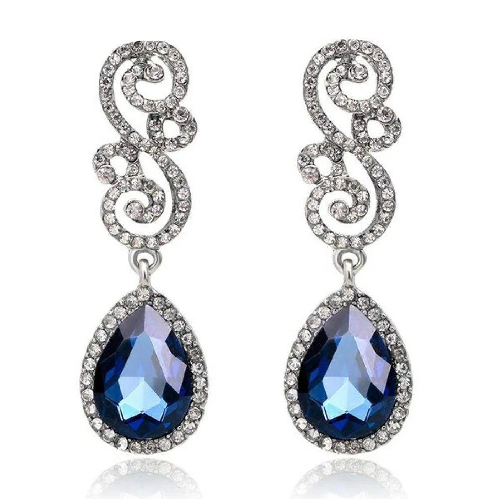 Maximum Vintage Royal Blue Gem Statement Earrings