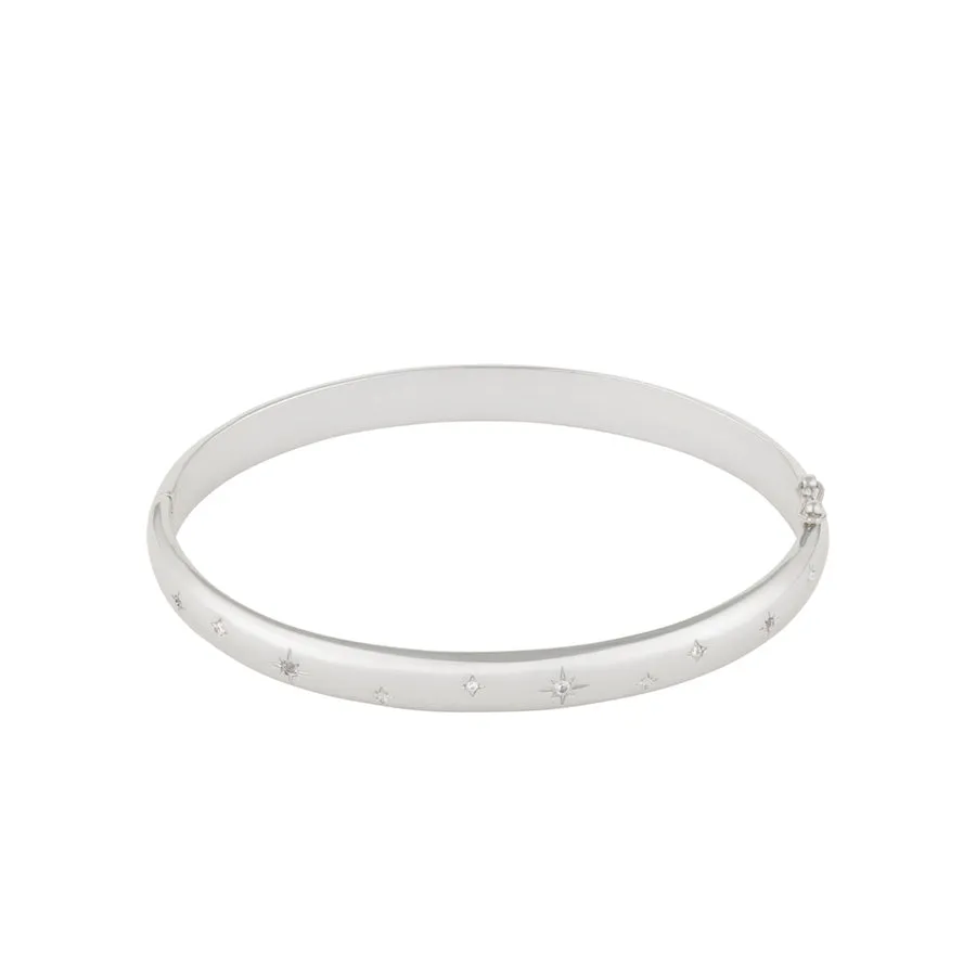 Midnight Hour Silver Bangle