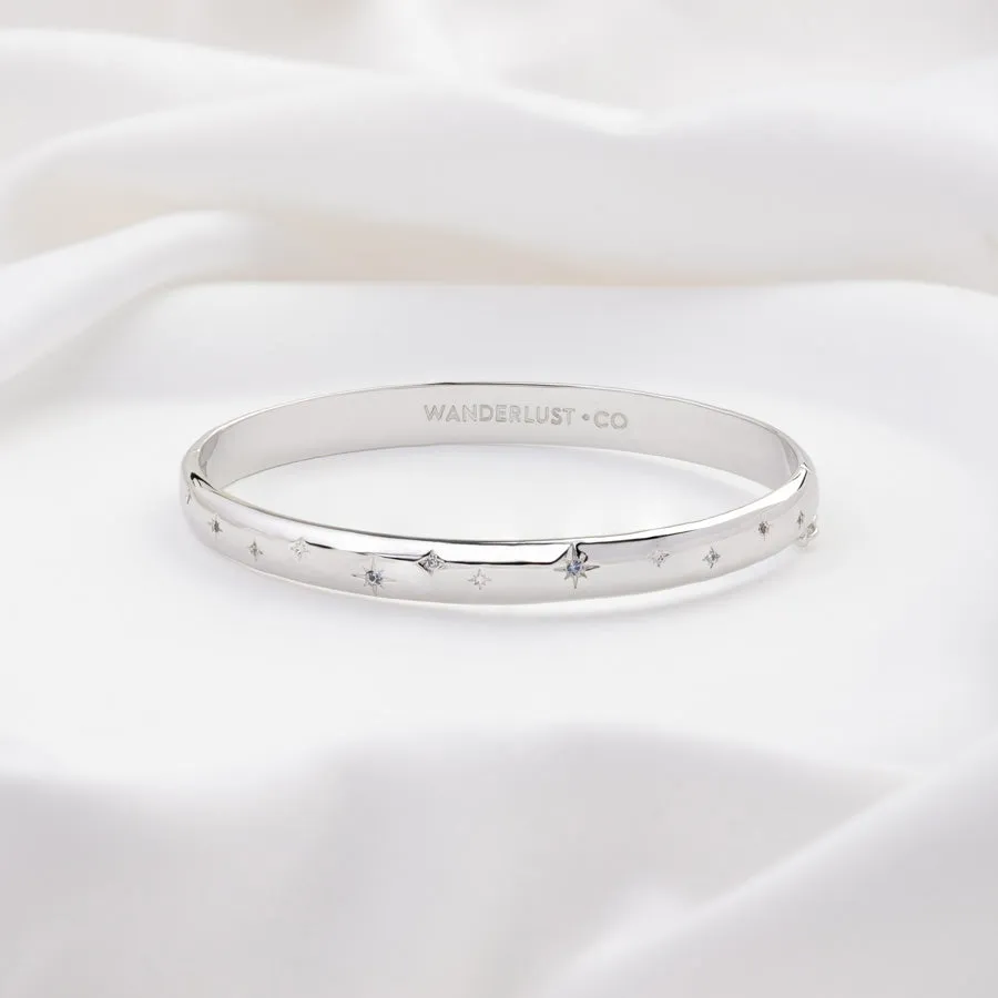 Midnight Hour Silver Bangle