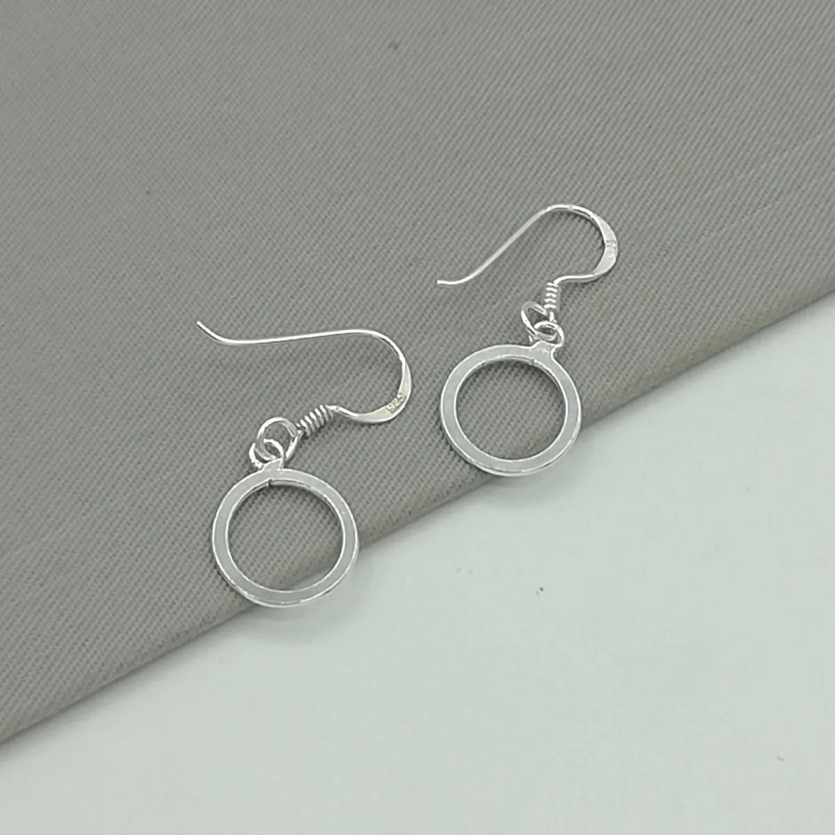 Minimalist Earrings - Circle Of Life - Round Dangle Earrings - Silver Earrings - Wanderlust Earrings - Simple Earrings - G25