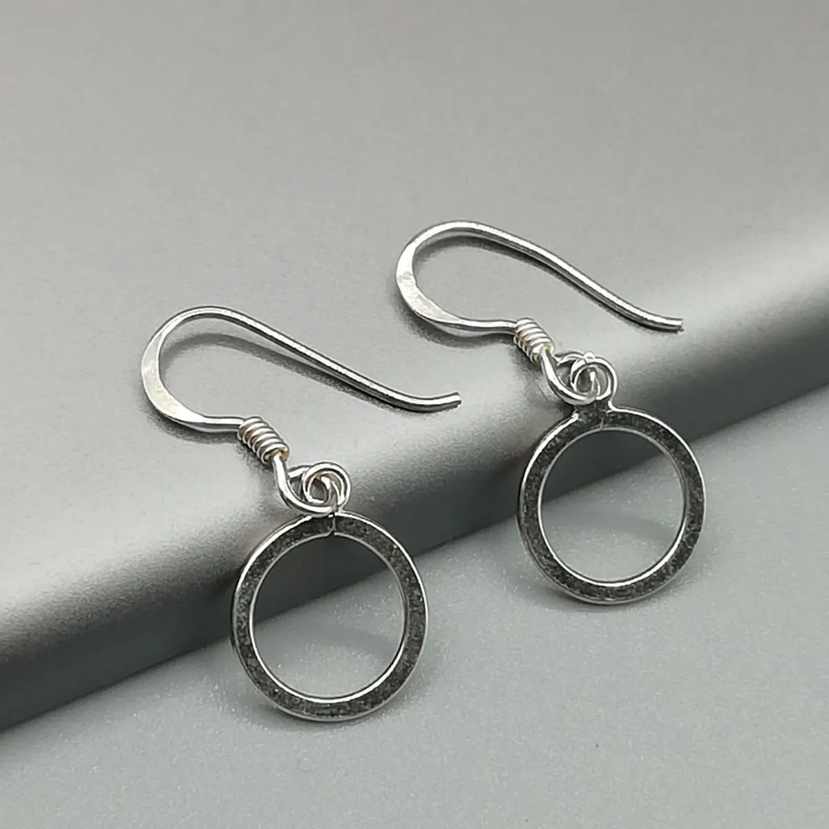 Minimalist Earrings - Circle Of Life - Round Dangle Earrings - Silver Earrings - Wanderlust Earrings - Simple Earrings - G25