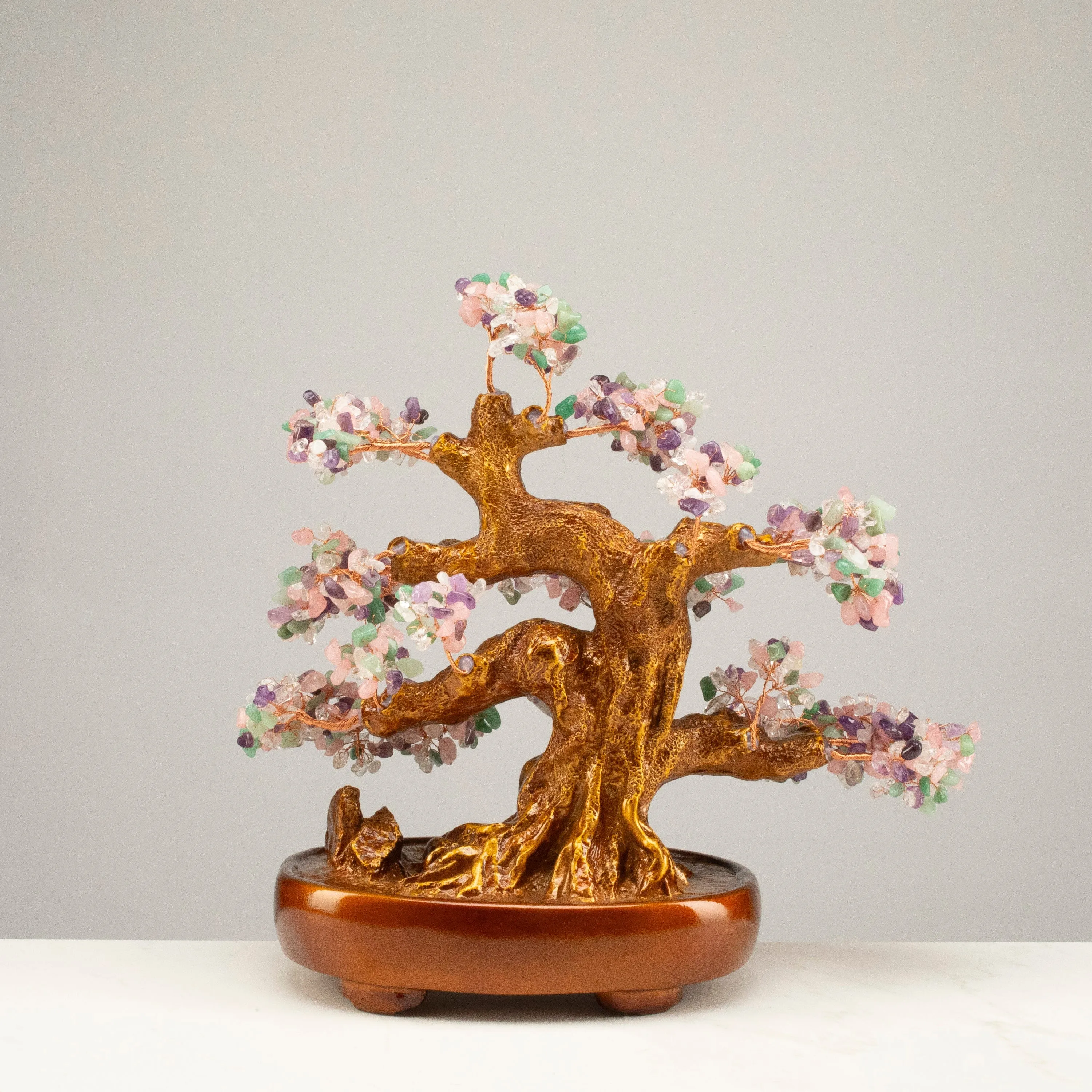 Multi-Gemstone Bonsai Tree of Life with 1,251 Natural Gemstones