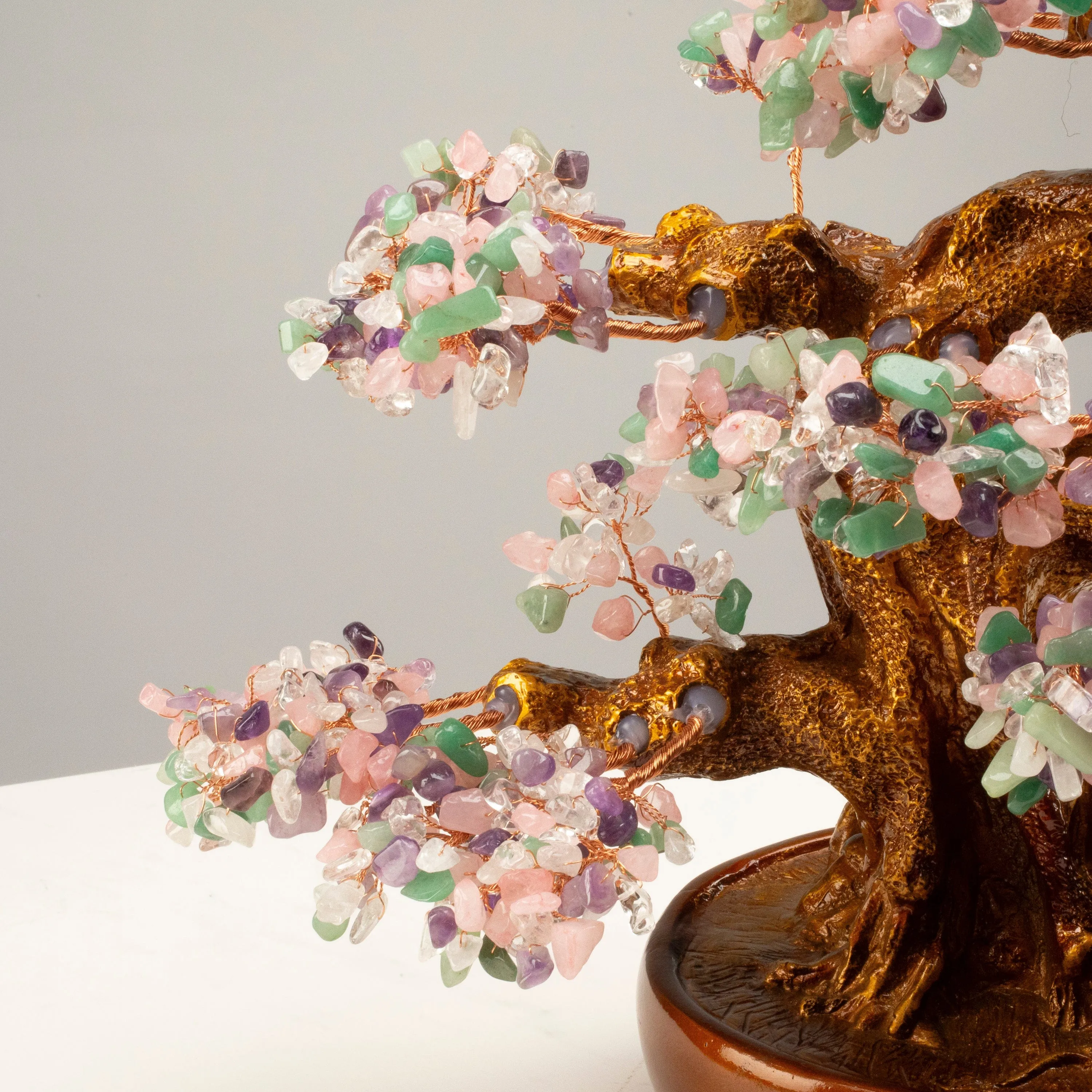 Multi-Gemstone Bonsai Tree of Life with 1,251 Natural Gemstones