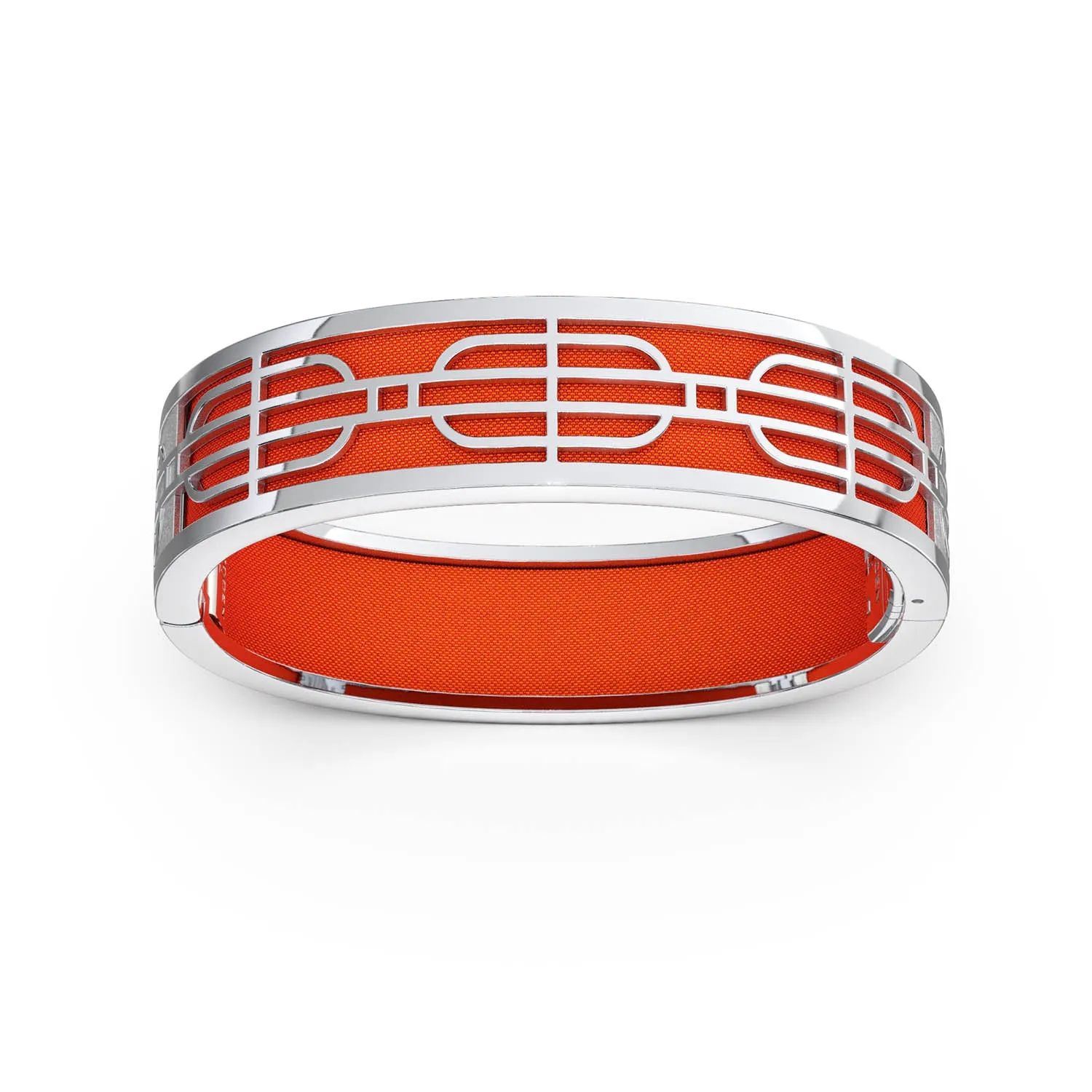 Nanyang Dream Bangle - Lava Orange - Sterling Silver