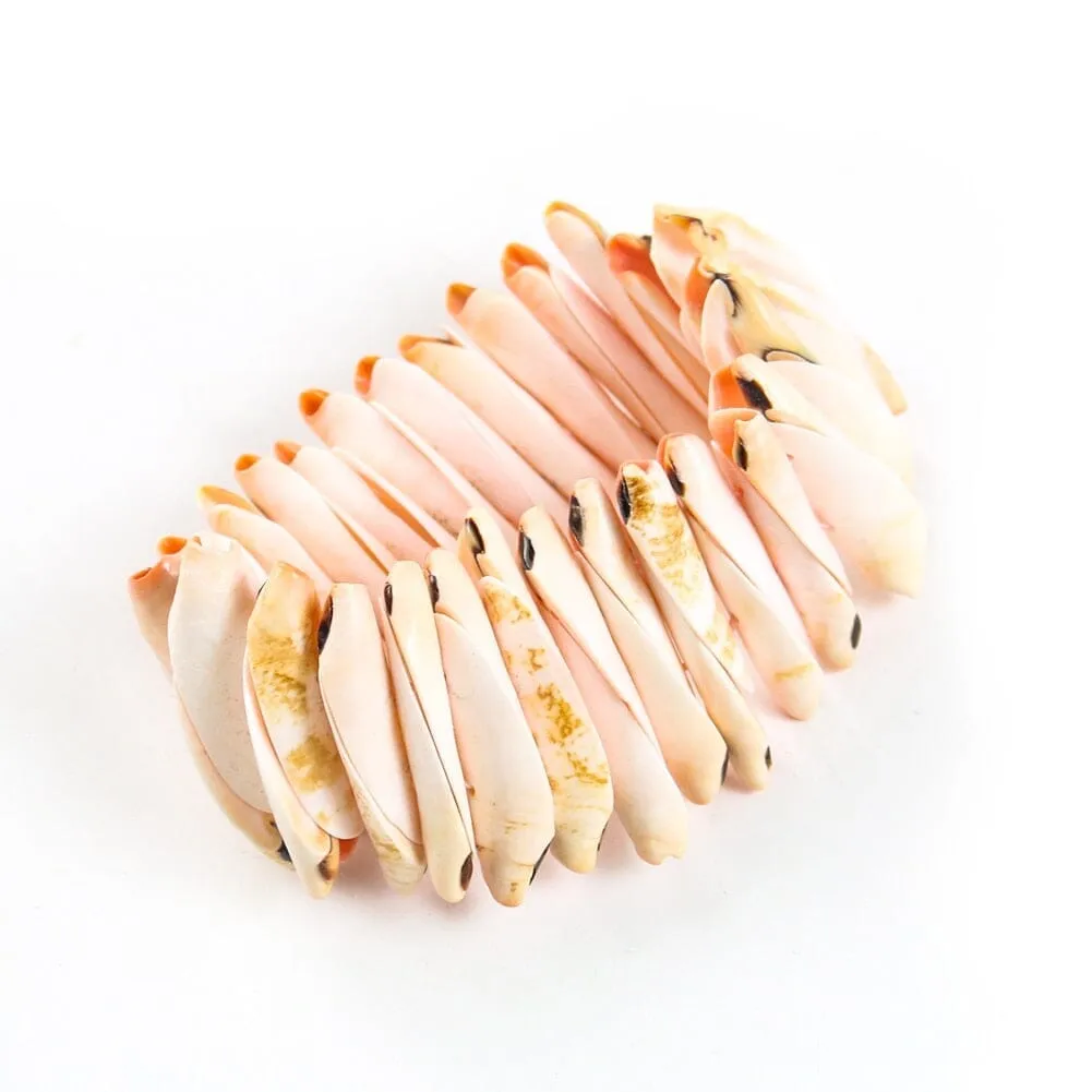 Natural Cowry Seashell Bangle Bracelet